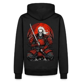 Anciens samouraïs - Sweat à capuche Premium bio Homme - noir - Dos - Nico (187cm)