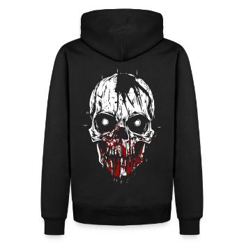 Zombie Schädel Horror Skull - Männer Premium Bio Hoodie - Schwarz - Hinten - Nico (187cm)