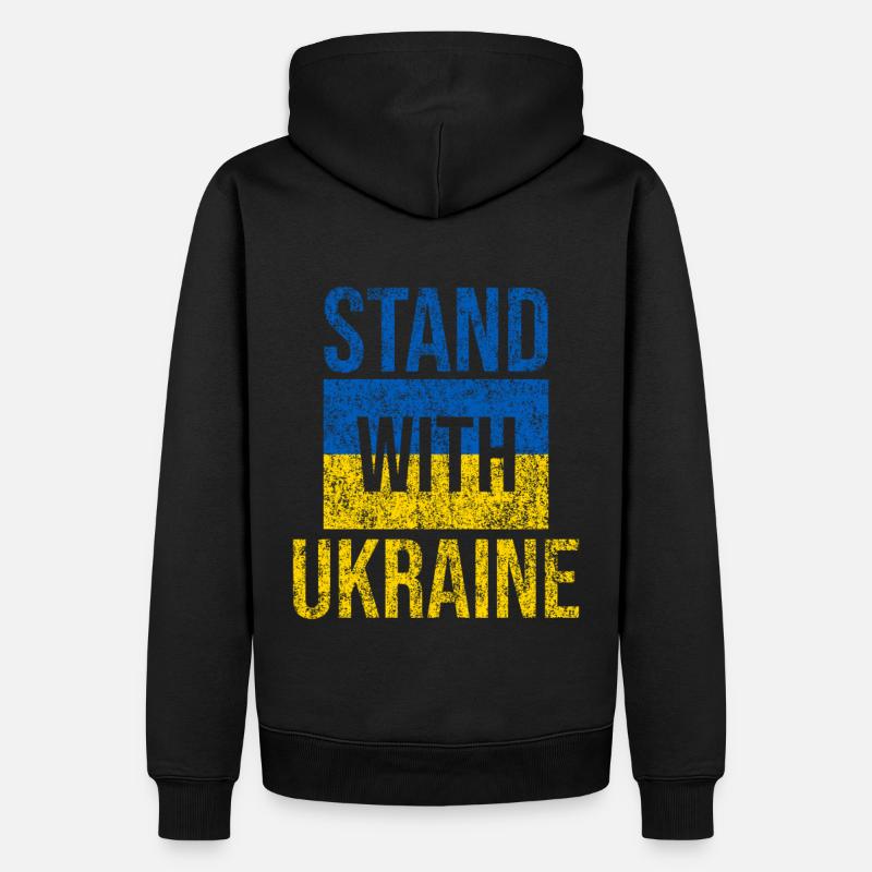 Stand with ukraine grunge - Männer Premium Bio Hoodie - Schwarz