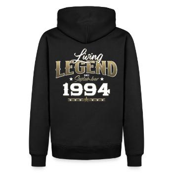 30. Geburtstag Legende September 1994 Jahrgang 94 - Männer Premium Bio Hoodie - Schwarz - Hinten - Nico (187cm)