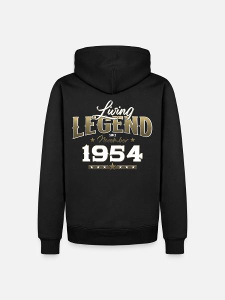 70. Geburtstag Legende November 1954 Jahrgang 54 - Männer Premium Bio Hoodie - Schwarz