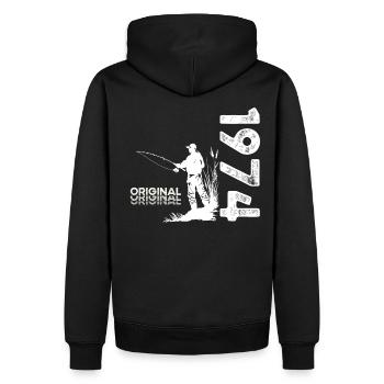 50ème Anniversaire Pêcheur Pêche 1974 Millésime 1974 - Sweat à capuche Premium bio Homme - noir - Dos - Nico (187cm)