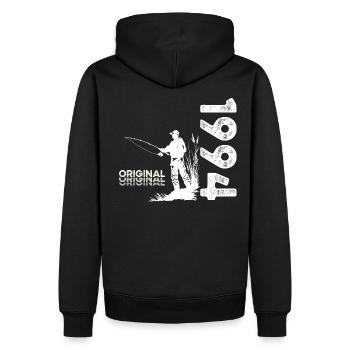 30ème Anniversaire Pêcheur Pêche 1994 Millésime 1994 - Sweat à capuche Premium bio Homme - noir - Dos - Nico (187cm)