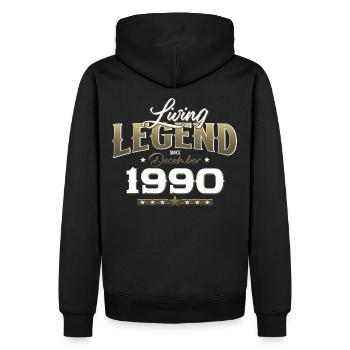 35e anniversaire Légende Décembre 1990 Volume 90 - Sweat à capuche Premium bio Homme - noir - Dos - Nico (187cm)