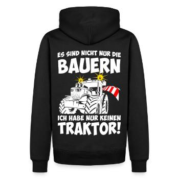 Bauernstreik Generalstreik Demonstration - Männer Premium Bio Hoodie - Schwarz - Hinten - Nico (187cm)