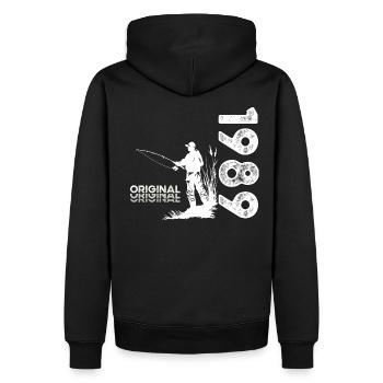 35ème Anniversaire Pêcheur Pêche 1989 Millésime 1989 - Sweat à capuche Premium bio Homme - noir - Dos - Nico (187cm)