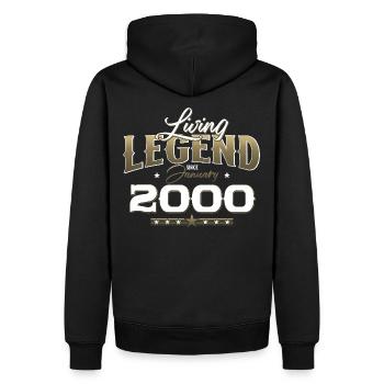 25ème Anniversaire Original Janvier 2000 Millésime - Sweat à capuche Premium bio Homme - noir - Dos - Nico (187cm)