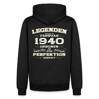 85. Geburtstag Geschenk Mann Original Februar 1940 - Männer Premium Bio Hoodie - Schwarz - Hinten - Nico (187cm)