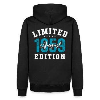 65th Birthday Original August 1959 Year 1959 - Men’s Premium Organic Hoodie - black - Back - Nico (187cm)