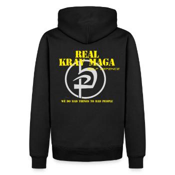 bad things Krav Maga - Männer Premium Bio Hoodie - Schwarz - Hinten - Nico (187cm)
