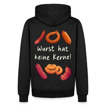 Wurst hat keine Kerne - Fleisch und Würste - Männer Premium Bio Hoodie - Schwarz - Hinten - Nico (187cm)