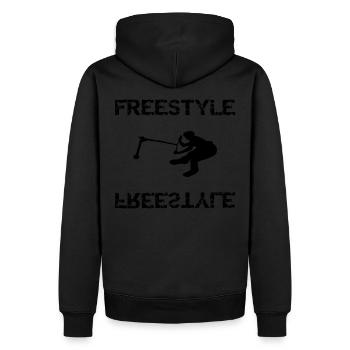 freestyle 1 black - Men’s Premium Organic Hoodie - black - Back - Nico (187cm)