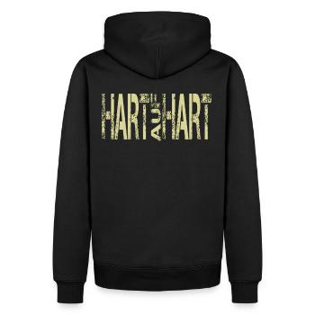 Hart auf Hart T-shirt - Männer Premium Bio Hoodie - Schwarz - Hinten - Nico (187cm)