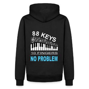 Klaviatur Piano Musikinstrument Musiker - Männer Premium Bio Hoodie - Schwarz - Hinten - Nico (187cm)