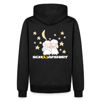 Schlafshirt Schaf Pyjama Schlafanzug - Männer Premium Bio Hoodie - Schwarz - Hinten - Nico (187cm)