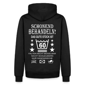 60 ans drôle blague humour 60 ans anniversaire - Sweat à capuche Premium bio Homme - noir - Dos - Nico (187cm)