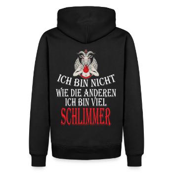 ich bin nicht wie die anderen ich bin schlimmer - Männer Premium Bio Hoodie - Schwarz - Hinten - Nico (187cm)