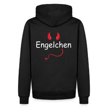 Costume d’ange Costume d’ange Diable ou serré - Sweat à capuche Premium bio Homme - noir - Dos - Nico (187cm)