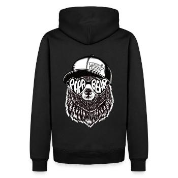 Papa Ours Mari Père Famille Fête des Pères - Sweat à capuche Premium bio Homme - noir - Dos - Nico (187cm)