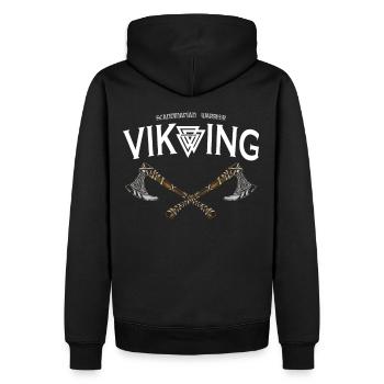 Viking - Männer Premium Bio Hoodie - Schwarz - Hinten - Nico (187cm)