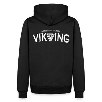 Viking - Männer Premium Bio Hoodie - Schwarz - Hinten - Nico (187cm)