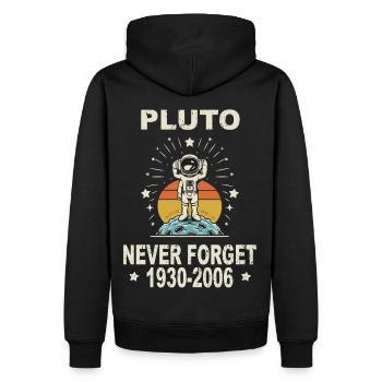 Pluton n’oublie jamais Rétro Drôle Nerdy Science - Sweat à capuche Premium bio Homme - noir - Dos - Nico (187cm)