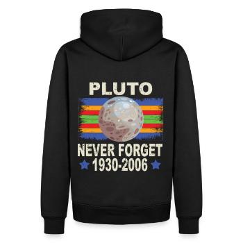 Pluton n’oublie jamais Rétro Drôle Nerdy Science - Sweat à capuche Premium bio Homme - noir - Dos - Nico (187cm)