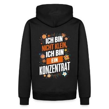 Kleine Kleiner Konzentrat cooler Spruch - Männer Premium Bio Hoodie - Schwarz - Hinten - Nico (187cm)