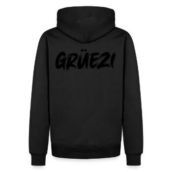 Grüezi Schweiz Schweizer Schweizerdeutsch Schweiz - Männer Premium Bio Hoodie - Schwarz - Hinten - Nico (187cm)