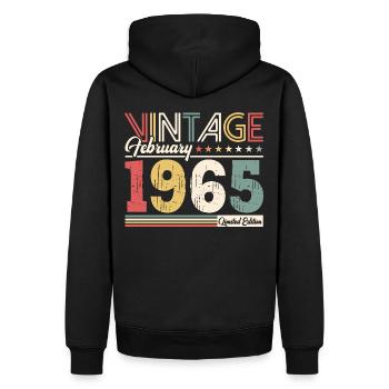 60. Geburtstag Geschenk Mann Original Februar 1965 - Männer Premium Bio Hoodie - Schwarz - Hinten - Nico (187cm)