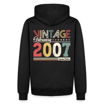 18. Geburtstag Geschenk Mann Original Februar 2007 - Männer Premium Bio Hoodie - Schwarz - Hinten - Nico (187cm)