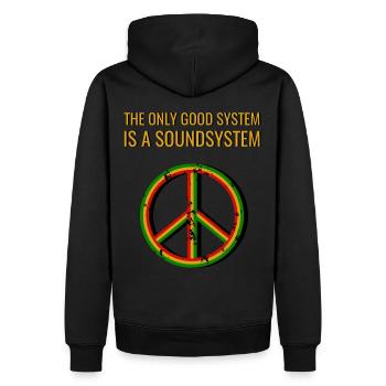 The Only Good System is A Soundsystem - Men’s Premium Organic Hoodie - black - Back - Nico (187cm)