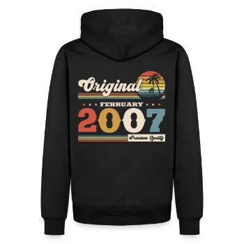 18. Geburtstag Geschenk Mann Original Februar 2007 - Männer Premium Bio Hoodie - Schwarz - Hinten - Nico (187cm)