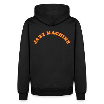 Jazz Machine - Men’s Premium Organic Hoodie - black - Back - Nico (187cm)