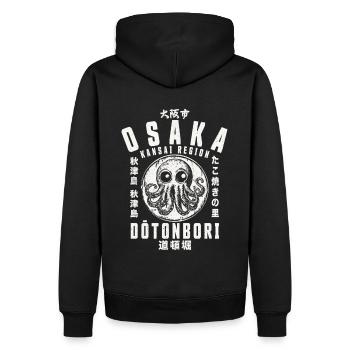 Osaka Dotonbori Japonais Takoyaki Octopus Japon - Sweat à capuche Premium bio Homme - noir - Dos - Nico (187cm)