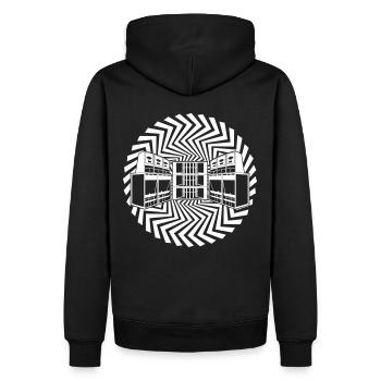 free tekno soundsystem 23 - Männer Premium Bio Hoodie - Schwarz - Hinten - Nico (187cm)