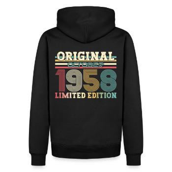 66e anniversaire Légende Octobre 1958 Volume 58 - Sweat à capuche Premium bio Homme - noir - Dos - Nico (187cm)