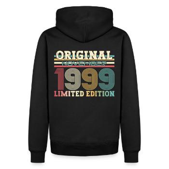 25th Birthday Original November 1999 Volume 99 - Men’s Premium Organic Hoodie - black - Back - Nico (187cm)