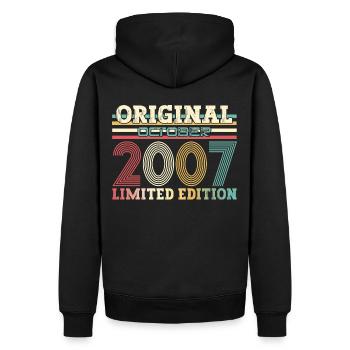 18e anniversaire Original Octobre 2007 Volume 07 - Sweat à capuche Premium bio Homme - noir - Dos - Nico (187cm)