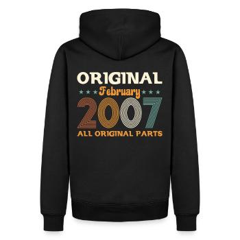 18. Geburtstag Geschenk Mann Original Februar 2007 - Männer Premium Bio Hoodie - Schwarz - Hinten - Nico (187cm)