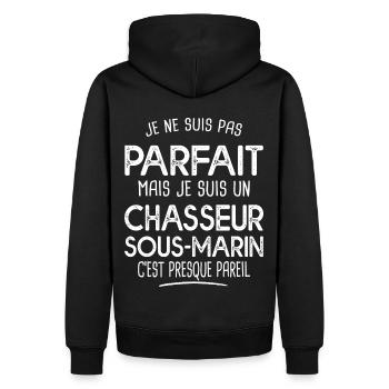 Pas parfait chasseur sous-marin Cadeau plongée - Sweat à capuche Premium bio Homme - noir - Dos - Nico (187cm)