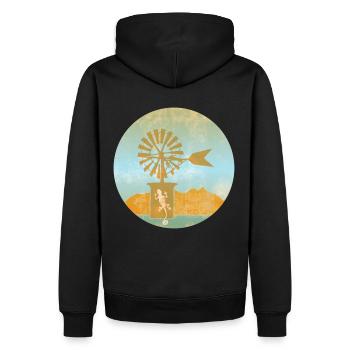 Windmühle - Balearen - Männer Premium Bio Hoodie - Schwarz - Hinten - Nico (187cm)