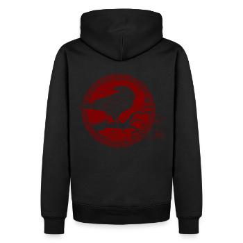 Wikinger Raabe - Nordisch Celtic Gothic - Männer Premium Bio Hoodie - Schwarz - Hinten - Nico (187cm)