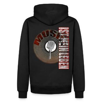 Enregistrement de musique Microphone Rétro - Sweat à capuche Premium bio Homme - noir - Dos - Nico (187cm)