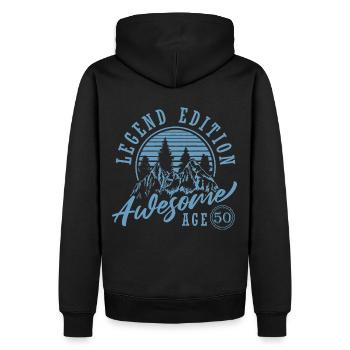 50 Birthday, Born 1972 - Men’s Premium Organic Hoodie - black - Back - Nico (187cm)
