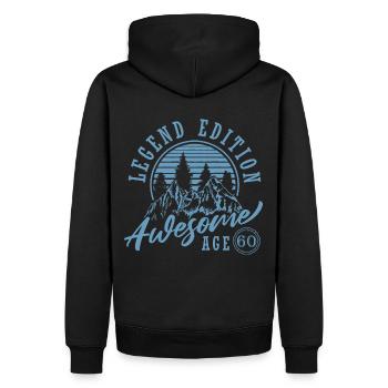 60 Birthday, Born 1962 - Men’s Premium Organic Hoodie - black - Back - Nico (187cm)