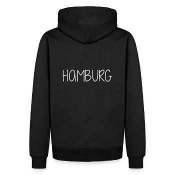 Lettrage de Hambourg - Sweat à capuche Premium bio Homme - noir - Dos - Nico (187cm)