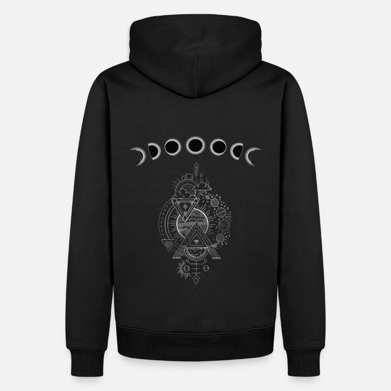 Dark Dream Moonphase Astro-design - Männer Premium Bio Hoodie - Schwarz