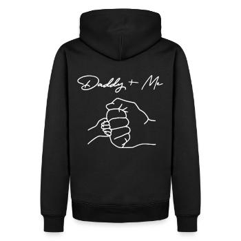 Daddy + Me - Vater - Sohn - Tochter Beste Freunde - Männer Premium Bio Hoodie - Schwarz - Hinten - Nico (187cm)