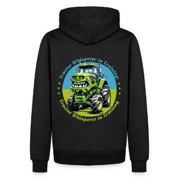 Traktorflüsterer in der Ausbildung - Männer Premium Bio Hoodie - Schwarz - Hinten - Nico (187cm)